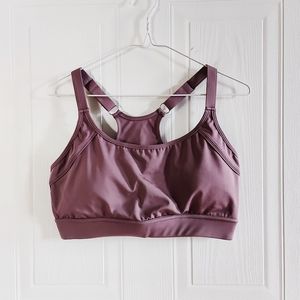 Dusty mauve scoop neck sport bra